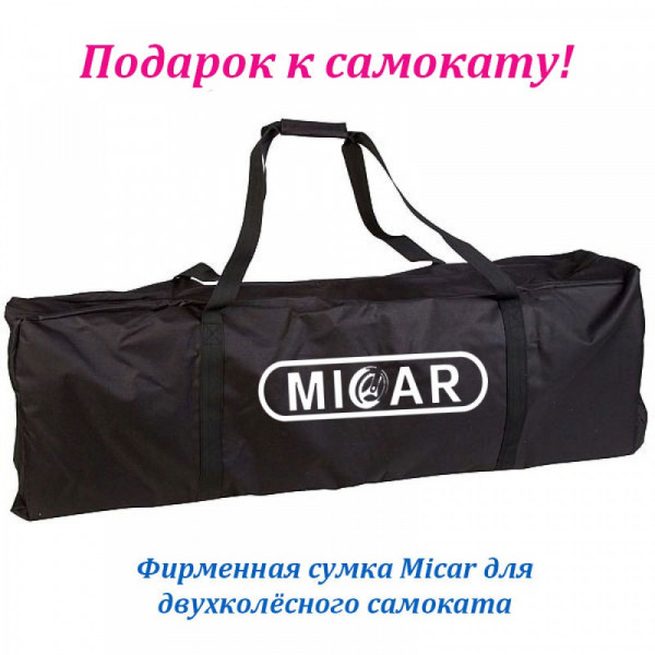 Двухколёсный самокат Micar Balance 200 Белый с двумя амортизаторами и ручным дисковым тормозом