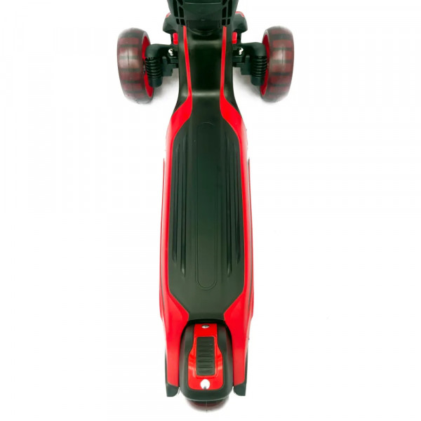 Детский самокат-беговел 2 в 1 Scooter Micar Moby Plus Чёрно-красный со светящимися колёсами и передними амортизаторами