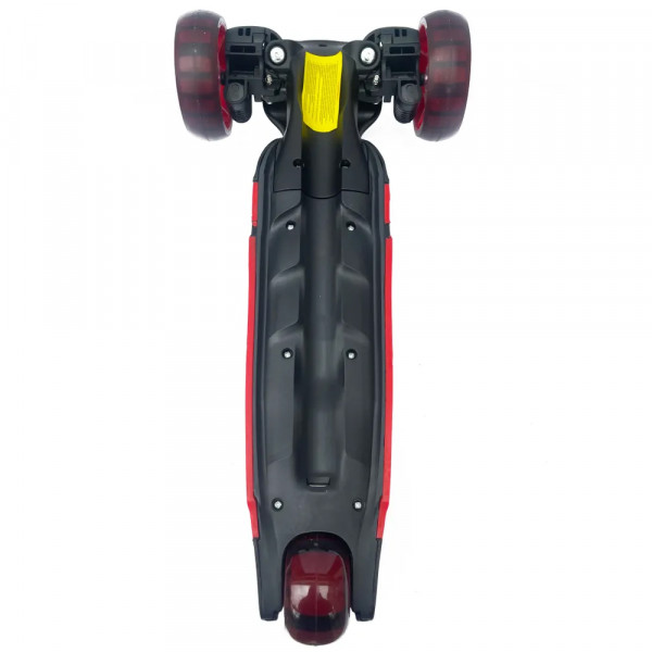 Детский самокат-беговел 2 в 1 Scooter Micar Moby Plus Чёрно-красный со светящимися колёсами и передними амортизаторами