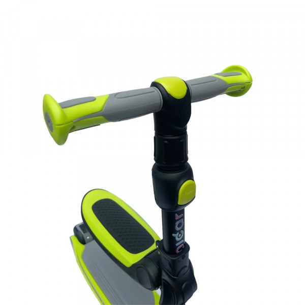 Детский самокат-беговел 2 в 1 Scooter Micar Moby Plus Серо-зелёный со светящимися колёсами и передними амортизаторами
