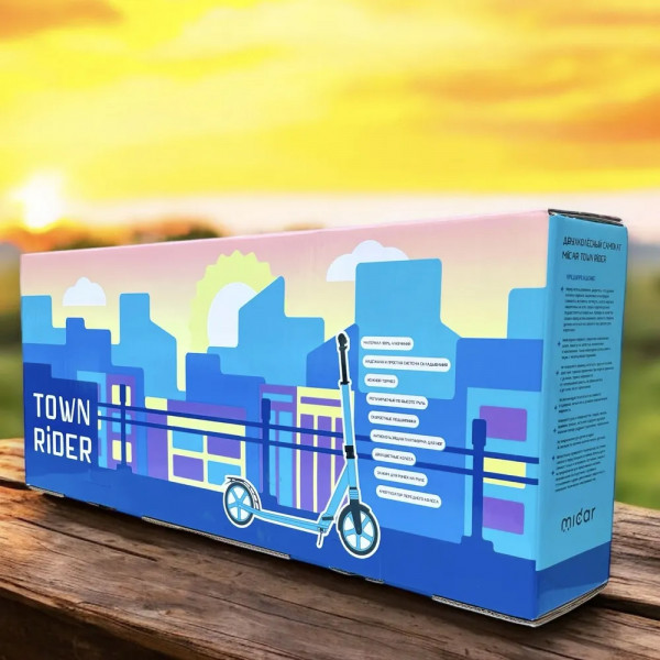 Двухколесный самокат Micar Town Rider 200 Фиолетовый с передним амортизатором