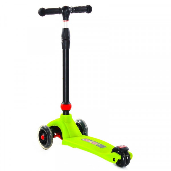 Трёхколёсный самокат 21st Scooter Maxi UFO Зелёный со светящимися колёсами и платформой