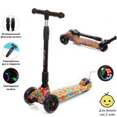 Детский трёхколёсный самокат Scooter Maxi Micar Ultra Candy со светящимися колёсами