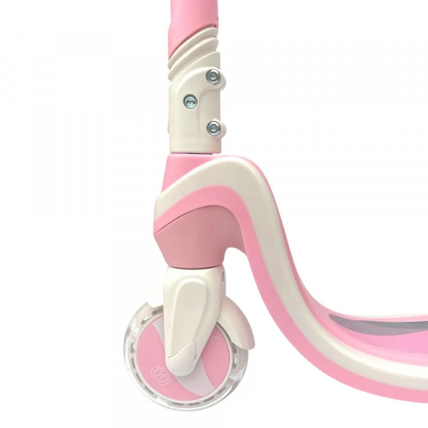 Двухколёсный самокат Micar Wave Розовый со светящимися колёсами и платформой