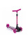 Детский трёхколёсный самокат Micar Zumba Чёрно-розовый со складным рулём и светящимися колёсами