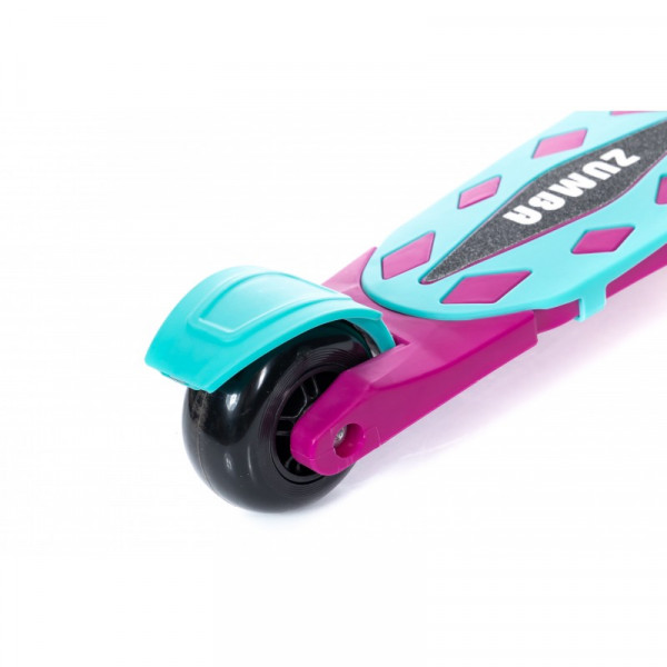 Детский трёхколёсный самокат Micar Zumba Big Wheels Чёрно-розовый со складным рулём и светящимися колёсами