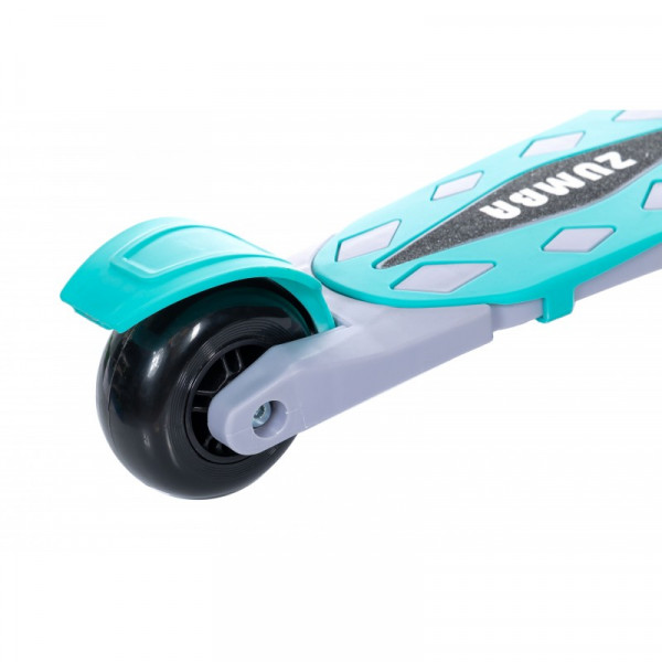 Детский трёхколёсный самокат Micar Zumba Big Wheels Голубой со складным рулём и светящимися колёсами
