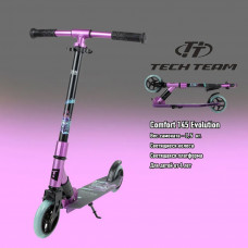 Двухколесный самокат Tech Team Comfort 145 Evolution 2024 Фиолетовый со светящимися колесами