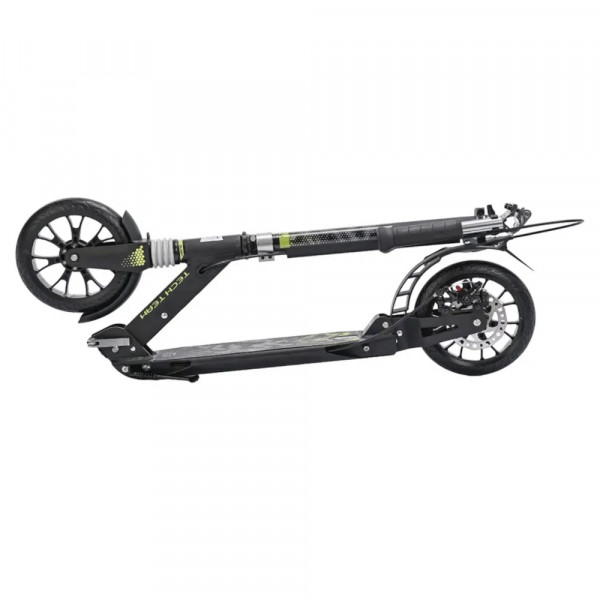 Самокат Tech Team City Scooter Disk Brake 2024 Зелёный с дисковым тормозом и амортизаторами