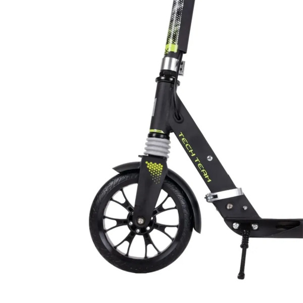 Самокат Tech Team City Scooter Disk Brake 2024 Зелёный с дисковым тормозом и амортизаторами