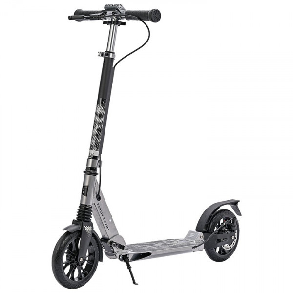 Самокат Tech Team City Scooter Disk Brake 2024 Серый с дисковым тормозом и амортизаторами