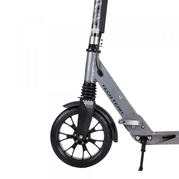 Самокат Tech Team City Scooter Disk Brake 2024 Серый с дисковым тормозом и амортизаторами