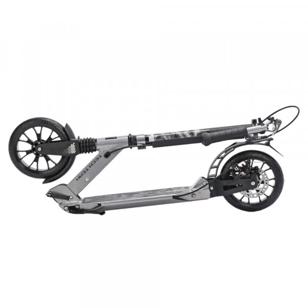 Самокат Tech Team City Scooter Disk Brake 2024 Серый с дисковым тормозом и амортизаторами