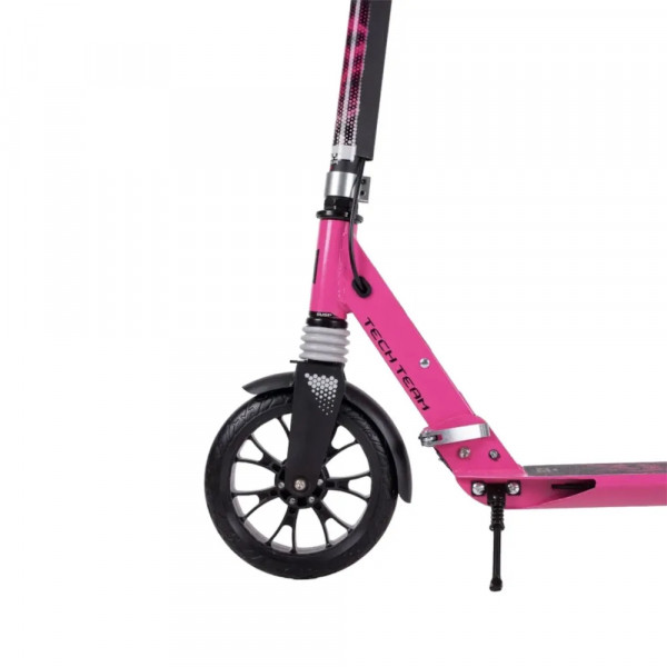 Самокат Tech Team City Scooter Disk Brake 2024 Розовый с дисковым тормозом и амортизаторами