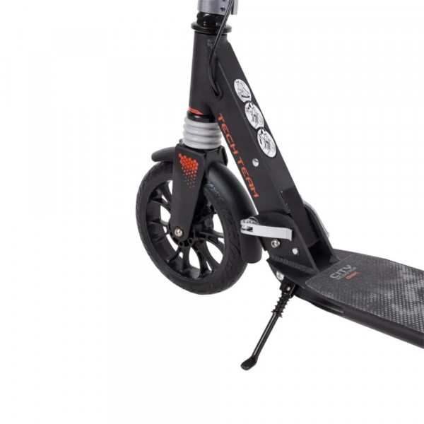 Самокат Tech Team City Scooter Disk Brake 2024 Красный с дисковым тормозом и амортизаторами